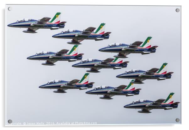 Nine of the Frecce Tricolori display team in tight Acrylic by Jason Wells