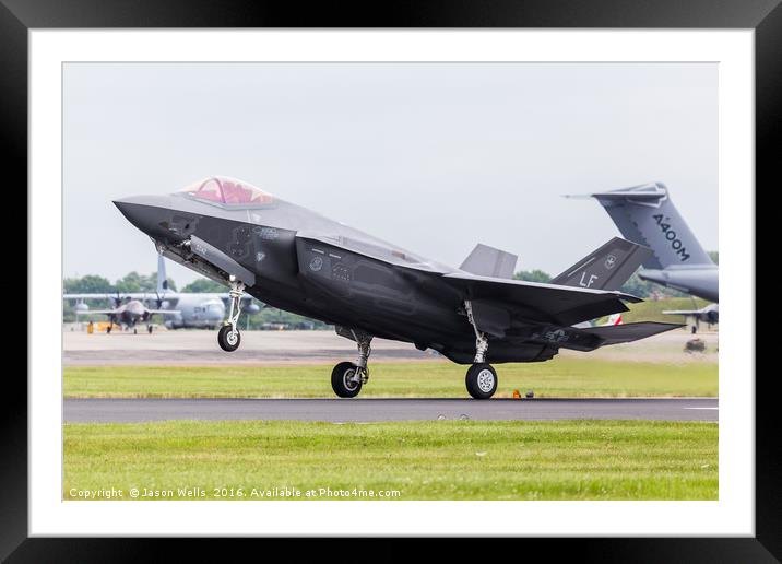 F-35A slows to land Framed Mounted Print by Jason Wells