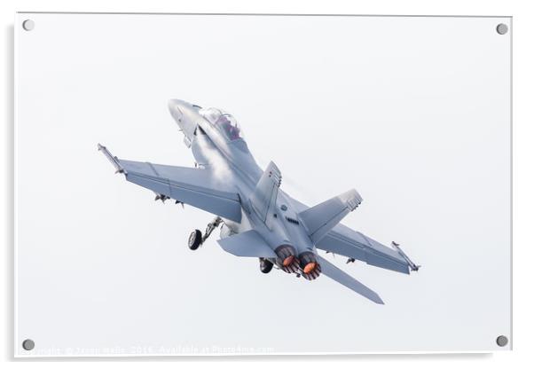 F/A-18 Super Hornet from the US Navy lifting into  Acrylic by Jason Wells