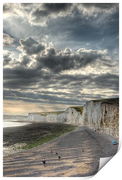 The  Seven Sisters, Eastbourne Print by Ann Garrett