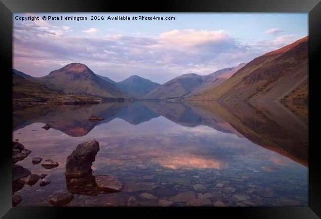 Twilight at Wastwater in Cumbria Framed Print by Pete Hemington