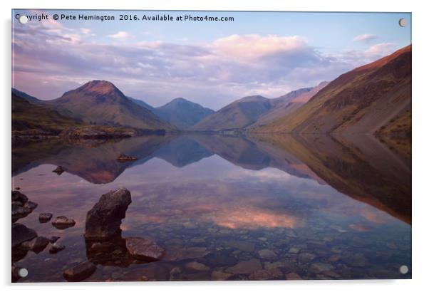 Twilight at Wastwater in Cumbria Acrylic by Pete Hemington