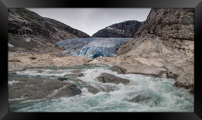 Nigardsbreen Glacier Framed Print by Nigel Jones