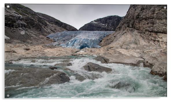 Nigardsbreen Glacier Acrylic by Nigel Jones