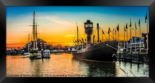 Hull Marina Sunset   4523 Framed Print by Martin Parkinson