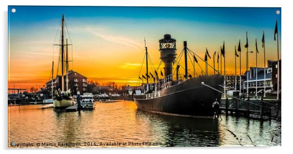 Hull Marina Sunset   4523 Acrylic by Martin Parkinson