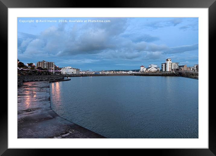 Weston-super-Mare Marine Lake Framed Mounted Print by Avril Harris