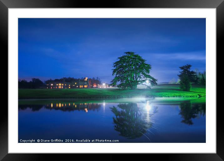 Leeds Castle at Night Framed Mounted Print by Diane Griffiths