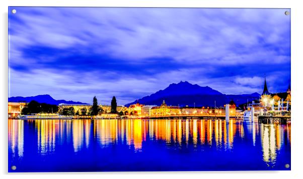 Lucerne at Dusk Acrylic by peter tachauer