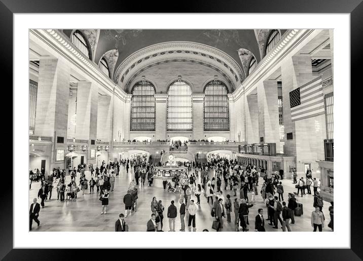 Grand Central Terminal monochrome Framed Mounted Print by Belinda Greb