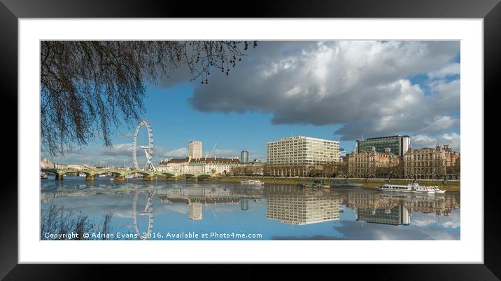 River Thames London Framed Mounted Print by Adrian Evans