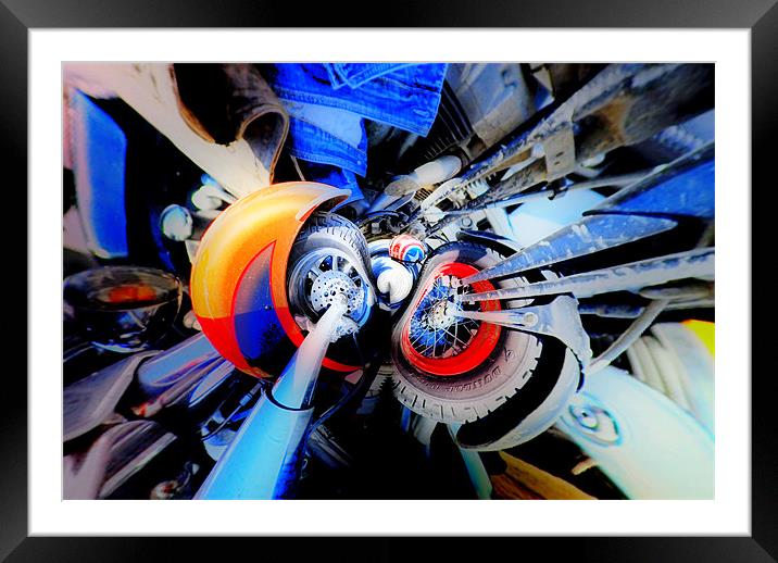 Harley Spin Framed Mounted Print by Karen Martin