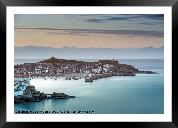 Sunset over St Ives, Cornwall Framed Mounted Print by Carolyn Eaton