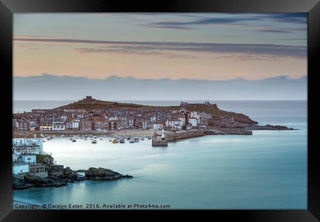 Sunset over St Ives, Cornwall Framed Print by Carolyn Eaton