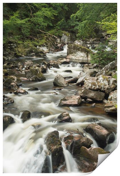 Black Linn Falls Print by Stuart Jack