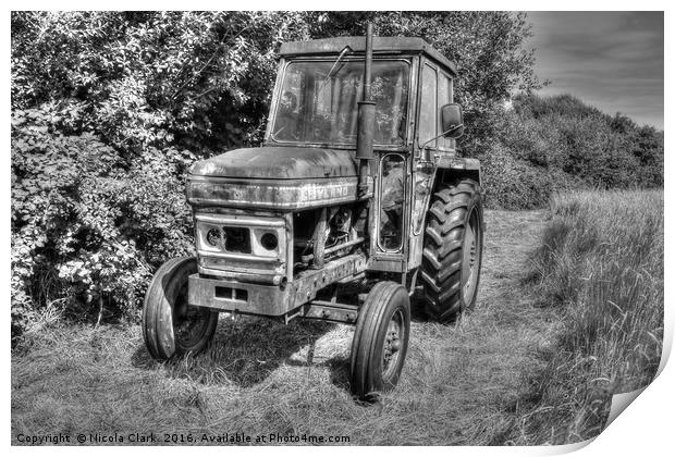 Leyland Farm Tractor Print by Nicola Clark