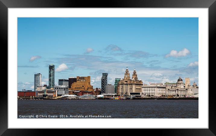 Liverpool Skyline Framed Mounted Print by Chris Evans