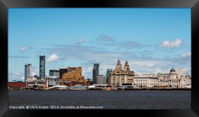Liverpool Skyline Framed Print by Chris Evans