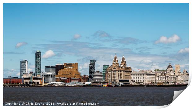 Liverpool Skyline Print by Chris Evans