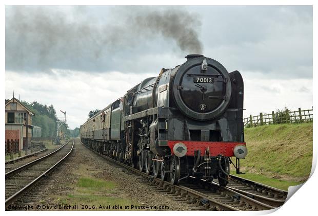70013 Oliver Cromwell arriving at Quorn and Woodho Print by David Birchall