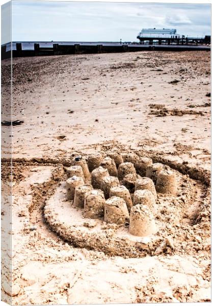 Building Dreams on Cleethorpes Beach Canvas Print by P D