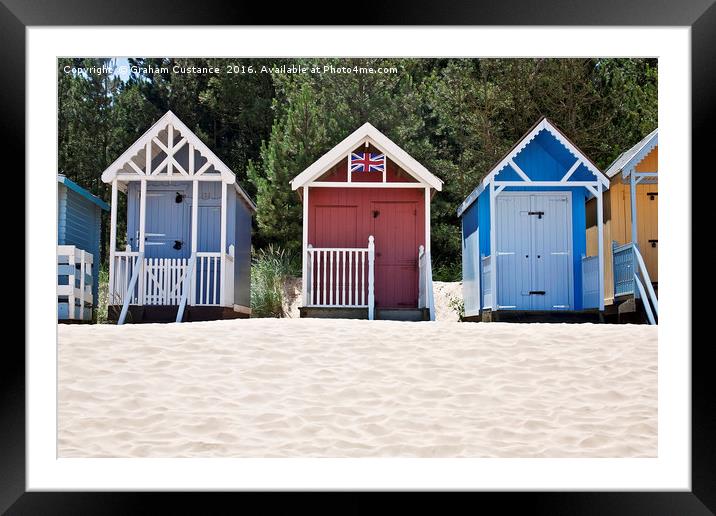 Wells next the Sea beach huts Framed Mounted Print by Graham Custance