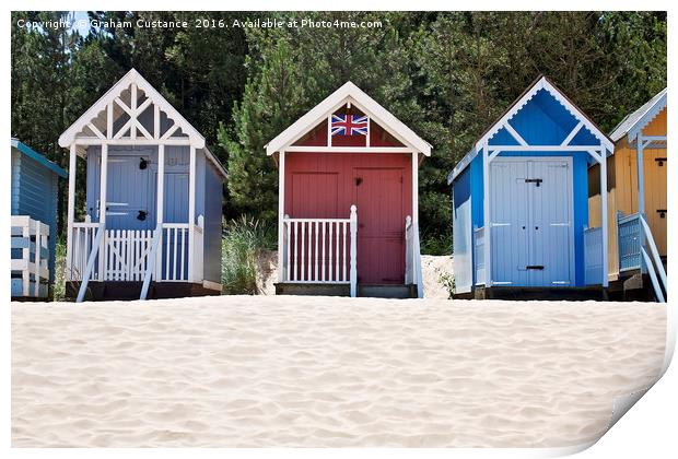 Wells next the Sea beach huts Print by Graham Custance