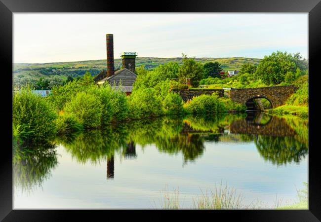 Canal reflections, Diggle, Saddleworth Framed Print by Andy Smith