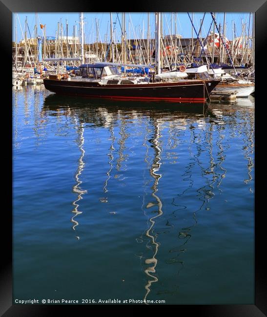 Boats at Barcelona Harbour Framed Print by Brian Pearce