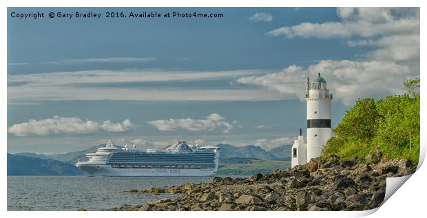 Caribbean Princess passing Cloch Lighthouse Print by GBR Photos