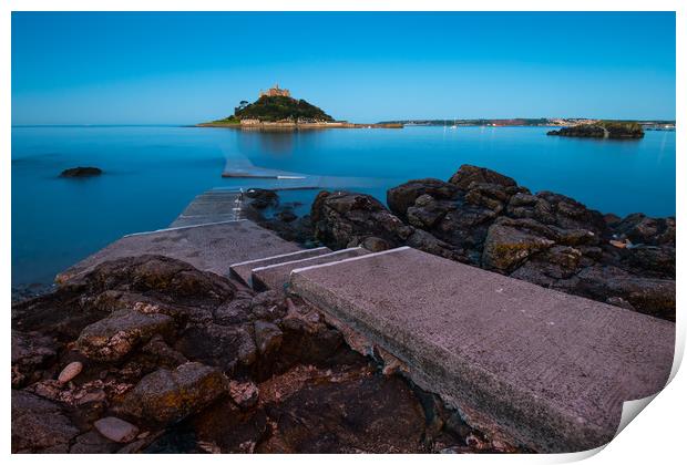 Tranquil St Michael's Mount  Print by Michael Brookes