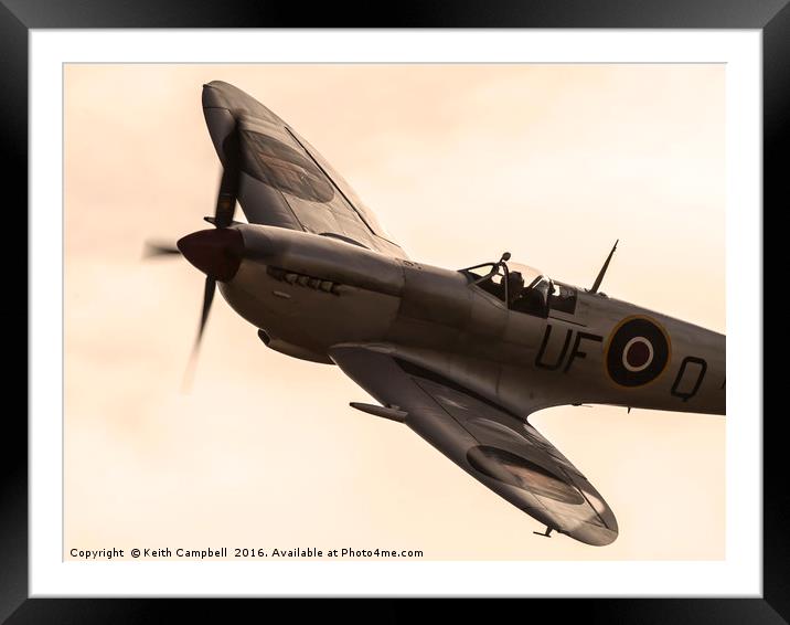 RAF Spitfire up close and personal Framed Mounted Print by Keith Campbell