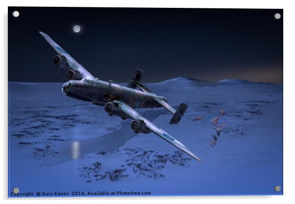RAF Halifax SOE drop Acrylic by Gary Eason