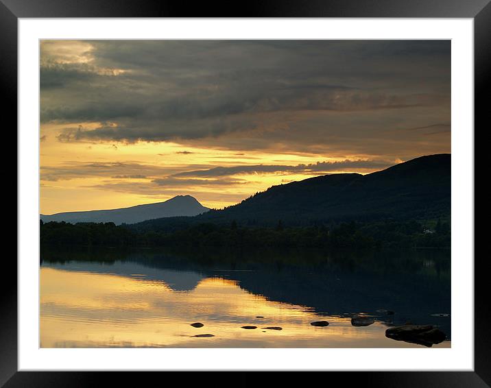 Dusk At Lake Menteith, Scotland. Framed Mounted Print by Aj’s Images