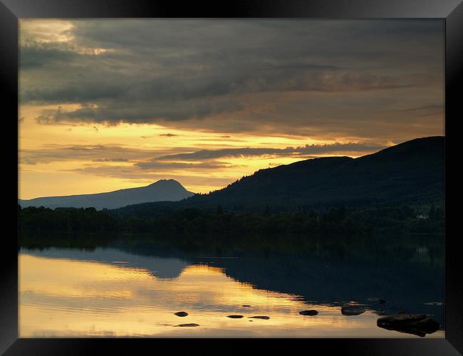 Dusk At Lake Menteith, Scotland. Framed Print by Aj’s Images