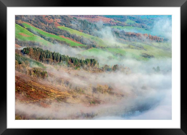 Mist in the Talybont Valley Brecon Beacons  Framed Mounted Print by Nick Jenkins
