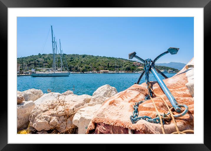 The Port of Vathi, Meganissi............. Framed Mounted Print by Naylor's Photography