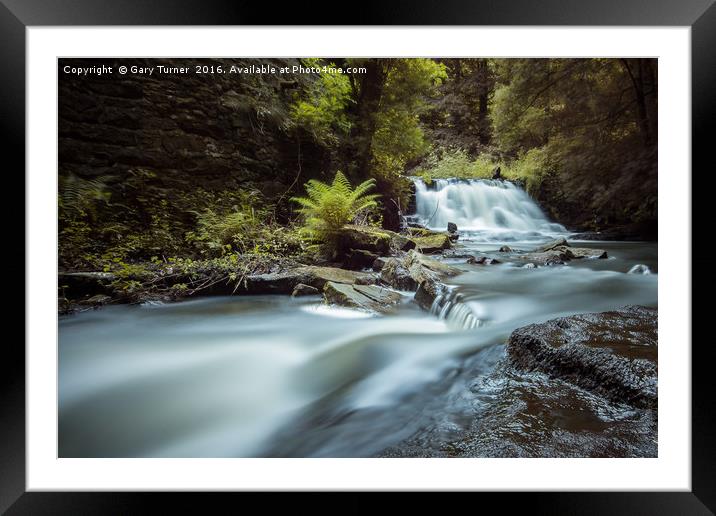 Goitstock MIll Waterfall  Framed Mounted Print by Gary Turner