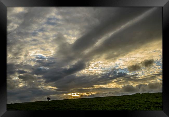Brecon Beacons Evening Summer Sky on Mynydd Illtyd Framed Print by Nick Jenkins