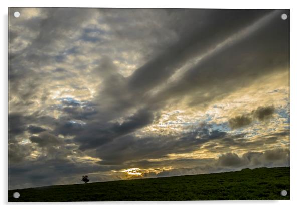 Brecon Beacons Evening Summer Sky on Mynydd Illtyd Acrylic by Nick Jenkins