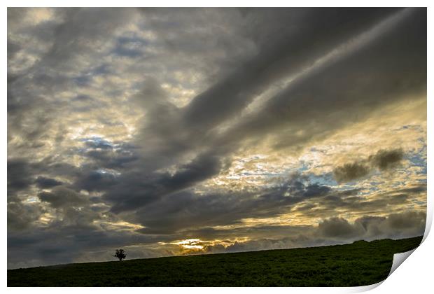 Brecon Beacons Evening Summer Sky on Mynydd Illtyd Print by Nick Jenkins