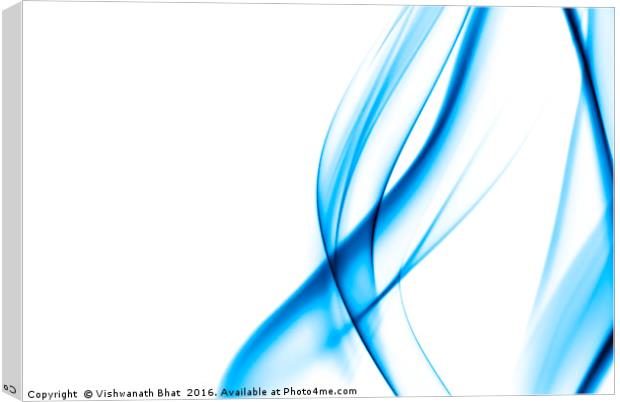 Blue smoke abstract on white Canvas Print by Vishwanath Bhat