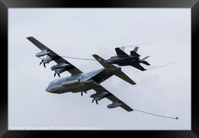 C-130 & F-35 stealth aerial refueling demo Framed Print by Jason Wells