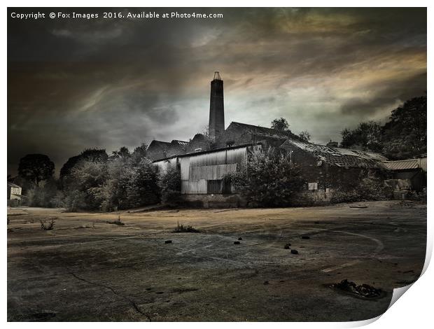 Abandoned mill lancashire Print by Derrick Fox Lomax