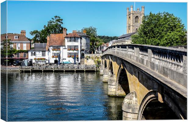 Henley The Angel on the Bridge Canvas Print by Oxon Images