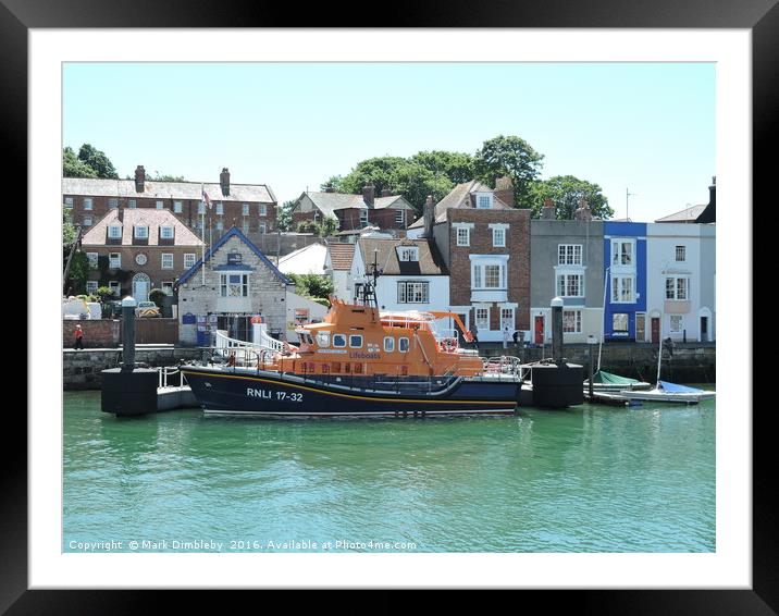 RNLI Lifeboat "Ernest and Mabel" at Weymouth Framed Mounted Print by Mark Dimbleby