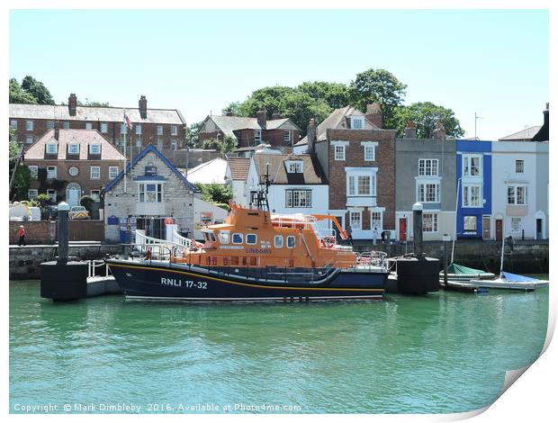 RNLI Lifeboat "Ernest and Mabel" at Weymouth Print by Mark Dimbleby