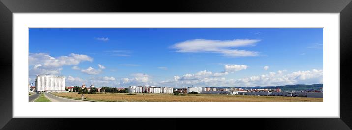 Constructions in Sibiu panorama Mihai Viteazu to H Framed Mounted Print by Adrian Bud