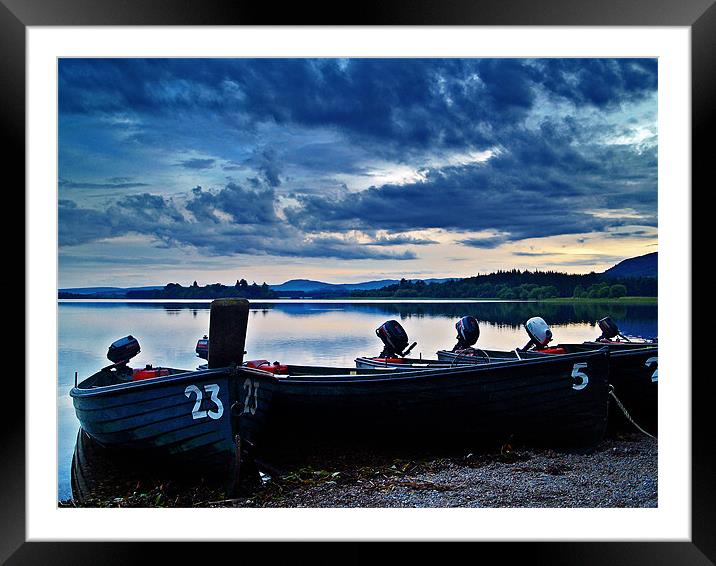 Boats On Lake Menteith, Scotland. Framed Mounted Print by Aj’s Images