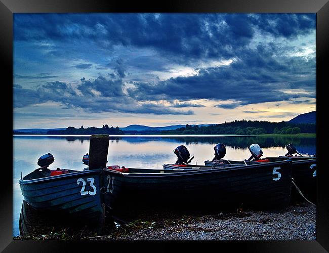 Boats On Lake Menteith, Scotland. Framed Print by Aj’s Images